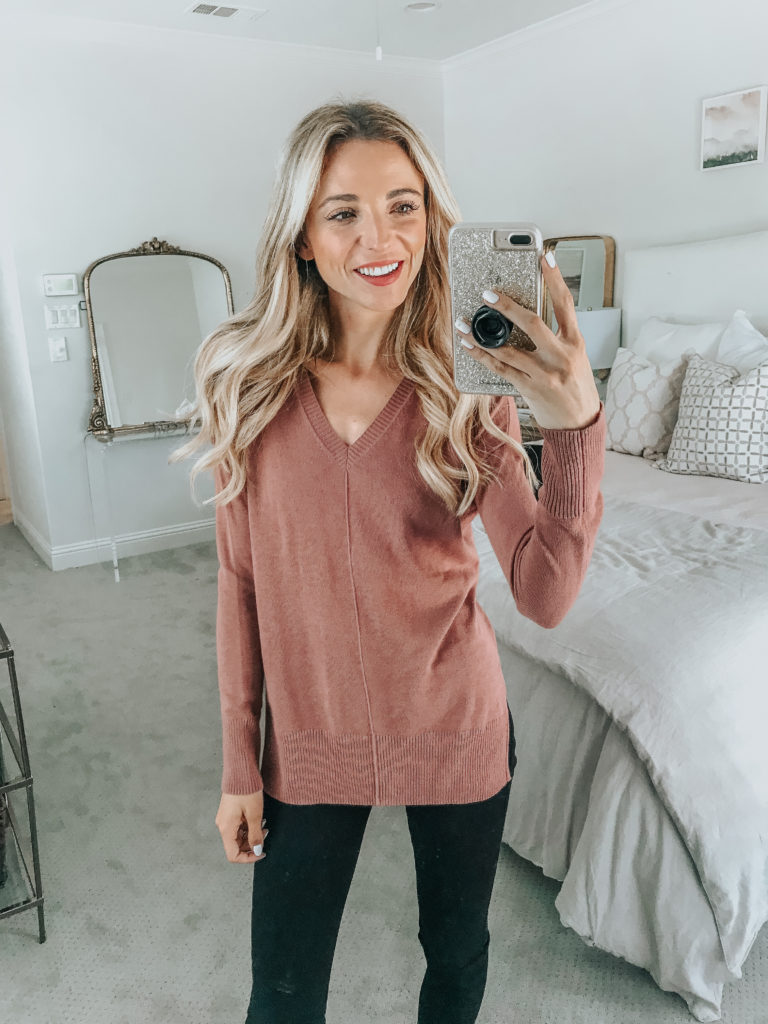 trouve blush pink sweater nordstrom sale