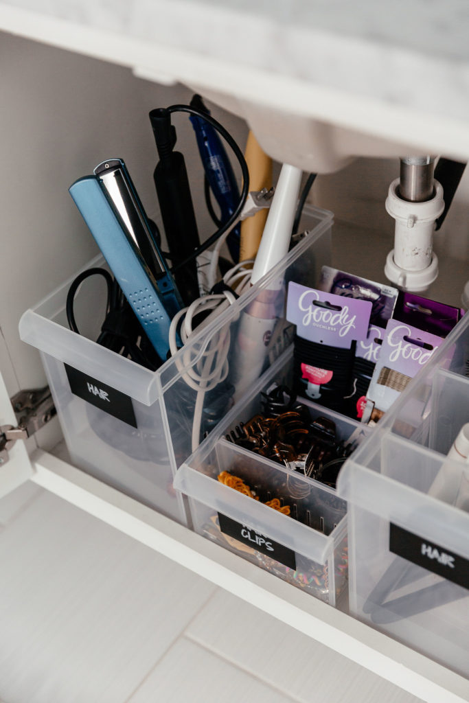 how to store hair tools bathroom organization