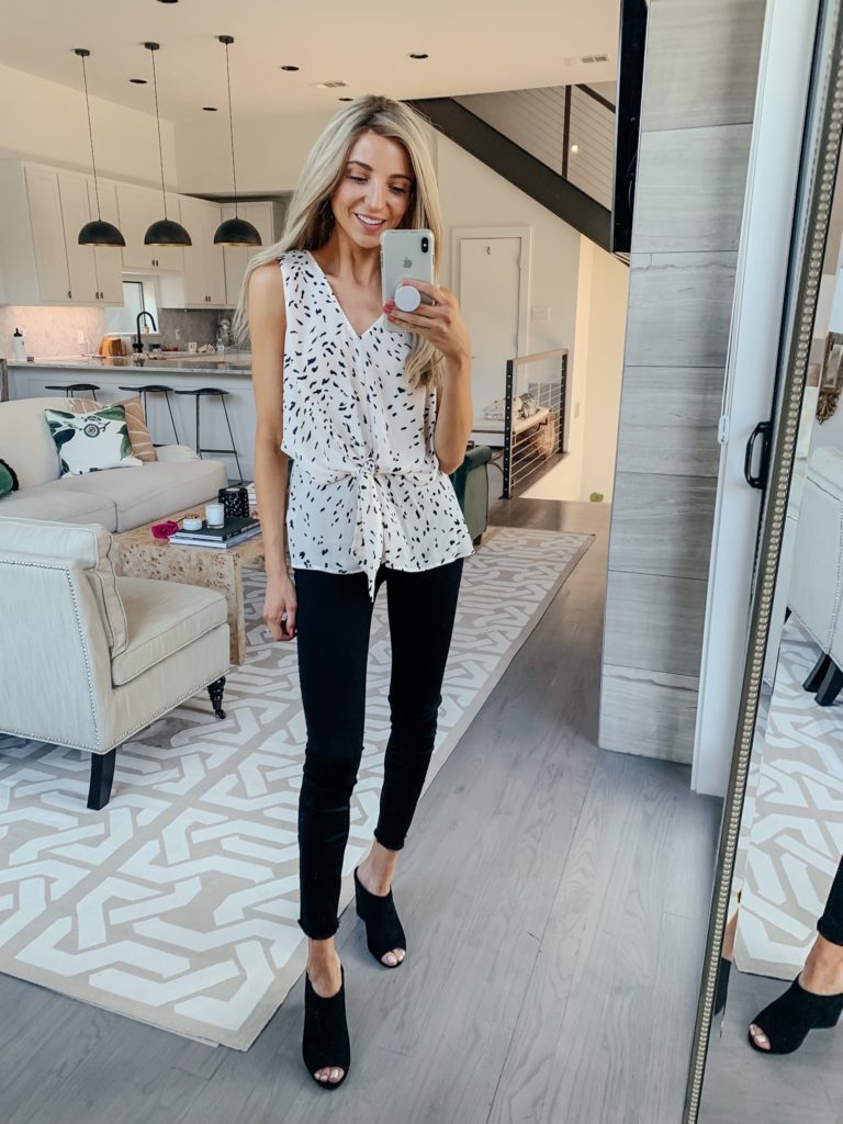 chelsea28 pink dot blouse