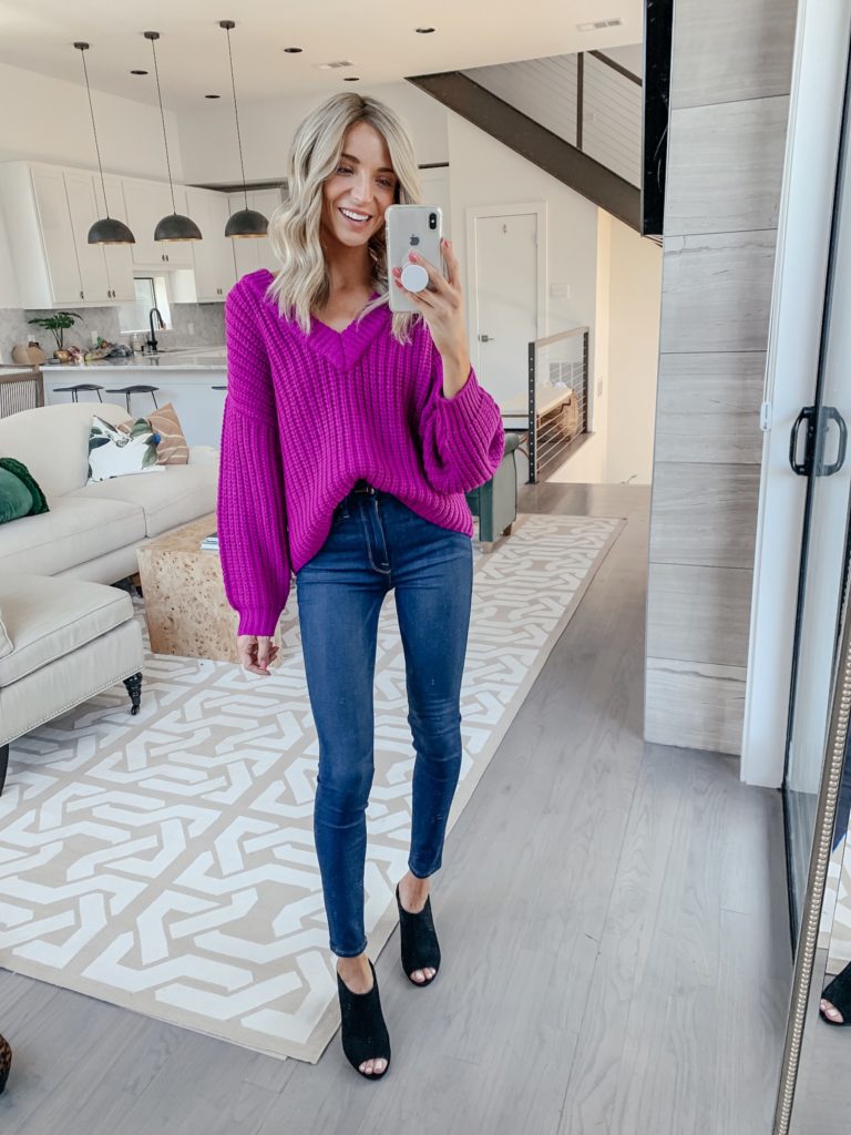 chelsea28 purple sweater