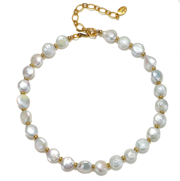 sequin SERENITY PEARL CHOKER NECKLACE bling