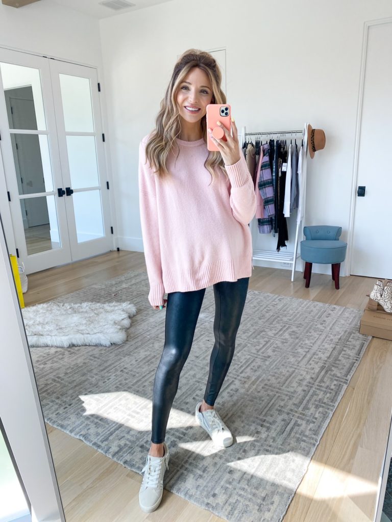 dani austin nordstrom anniversary sale 2020 treasure and bond pink sweater fall outfits